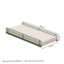 Ver imagem 2 de Cama Auxiliar em Ferro Aço Carbono Tubular Teko Casatema MadeiraOriginals Verde/Álamo