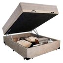 Ver imagem 2 de Cama Box Baú Casal Suede + Colchão Sereneprime Molas Ensacadas 138x188x69 Bege