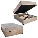 Ver imagem 1 de Cama Box Baú Casal Suede + Colchão Sereneprime Molas Ensacadas 138x188x69 Bege
