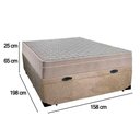 Ver imagem 4 de Cama Box Baú Casal Suede + Colchão Sereneprime Molas Ensacadas 138x188x69 Bege