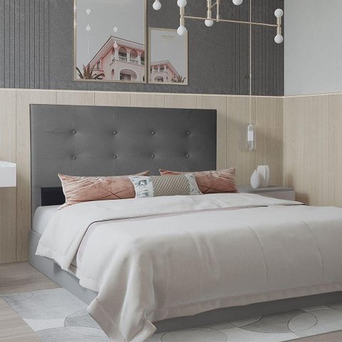 Cabeceira Casal 1,95m Berlim Corino Cinza