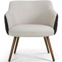 Ver imagem 3 de Kit 2 Poltronas Jade Pés Palito Corano Preto/Linho Cru - Casaepoltrona