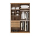 Ver imagem 4 de Guarda Roupa Casal Fenix 4 Portas 3 Gavetas Rufato Imbuia/off White/imbuia