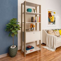 Estante Match Organizadora Estilo Industrial | Artely:off White/carvalho - 8