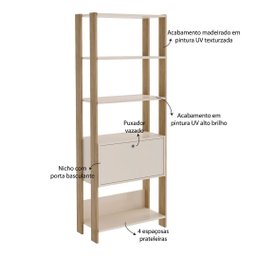 Estante Match Organizadora Estilo Industrial | Artely:off White/carvalho - 7