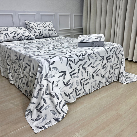 Kit de Lençol Casal 4 Peças Micro Percal 400 Fios - Toque de Pêssego Eduarda