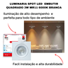 Kit 10 Spot de Led Croica Embutir Teto Gesso Quadrado 3w 6000k Branco Frio Luminária Direcional - 2