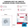Kit 10 Spot de Led Croica Embutir Teto Gesso Quadrado 3w 6000k Branco Frio Luminária Direcional - 3