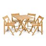 Kit 10 Jogos Mesa com 4 Cadeiras de Madeira Dobrável Gourmet Beer Natural - 3