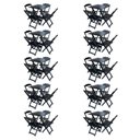 Ver imagem 1 de Kit 10 Conjuntos De Mesa Com 4 Cadeiras De Madeira Dobravel 70X70 Preto - Preto