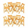 Kit 2 Jogos Mesa Com 4 Cadeiras De Madeira Dobravel Gourmet Beer Natural Com Suporte Para Ombrelone - 1