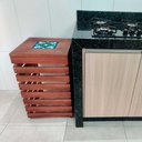 Ver imagem 2 de Porta Botijão de Gás Móvel Aparador para Cozinha C- Ladrilho