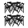 Kit 2 Jogos Mesa com 4 Cadeiras de Madeira Dobravel Classic Beerblack com Suporte para Ombrelone - 1