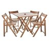 Kit 10 Jogos Mesa Com 4 Cadeiras De Madeira Dobravel Classic Beercastanho Com Suporte Para Ombrelone - 3