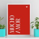 Ver imagem 2 de Quadro Decorativo Mucho Amor 33x24cm - com Vidro:moldura Preta