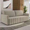 Ver imagem 2 de Sofá Cama Casal Retrátil 2 Lugares 192cm Atlas M22 Suede Bege - Mpozenato