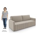 Ver imagem 5 de Sofá Cama Casal Retrátil 2 Lugares 192cm Atlas M22 Suede Bege - Mpozenato