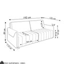 Ver imagem 4 de Sofá Cama Casal Retrátil 2 Lugares 192cm Atlas M22 Suede Bege - Mpozenato