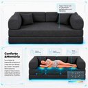 Ver imagem 7 de Sofá Cama Chegada Espuma Á Vácuo 2 Lugares 1,80m Veludo Cotelê Cinza Grafite - King House