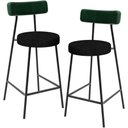 Ver imagem 1 de Kit 02 Banquetas Baixa Cozinha e Sala Jantar Bancada Milão L02 Facto Verde Linho Chumbo - lyam decor
