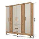 Ver imagem 4 de Guarda-roupa Casal 6 Portas 3 Gavetas Atualle Durban