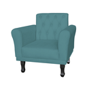 Ver imagem 2 de Conjunto 2 Poltronas Estofadas Para Consultório Classic Suede Azul Turquesa - LM DECOR