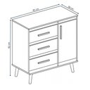 Ver imagem 4 de Cômoda Sapateira Mila em Mdp 3 Gavetas, 1 Porta, Estilo Retrô Savana-off White