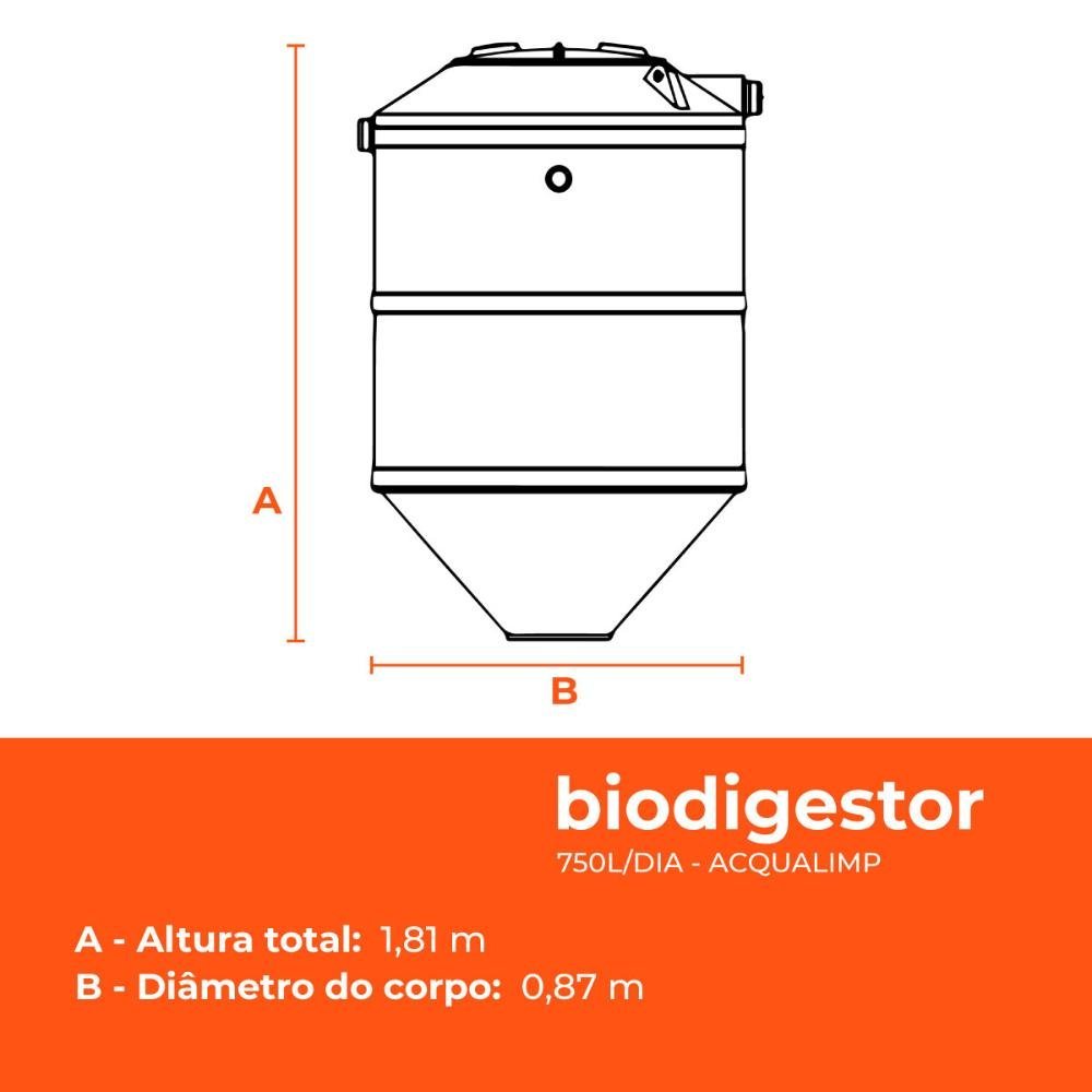 Kit Fossa Séptica Biodigestor 750l/dia Acqualimp e Leito de Secagem Fortlev - 4