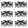 Kit 6 Jogos Mesa Com 4 Cadeiras De Madeira Dobravel Gourmet Beer Black Com Suporte Para Ombrelone - 1