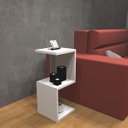 Ver imagem 7 de Mesa de Cabeceira S ou Z Branco Mesinha de Apoio 60x25x20