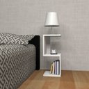 Ver imagem 2 de Mesa de Cabeceira S ou Z Branco Mesinha de Apoio 60x25x20