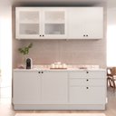 Ver imagem 3 de Cozinha Compacta Modulada 4 Peças 6 Portas 3 Gavetas Sevilha Branco/Artico