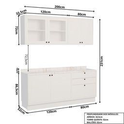 Cozinha Compacta 4 Peças 6 Portas 3 Gavetas Sevilha - 4