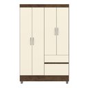 Ver imagem 5 de Guarda Roupa Solteiro 4 Portas 2 Gavetas Exemplar Plus - Imbuia/champanhe