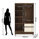 Ver imagem 4 de Guarda Roupa Solteiro 4 Portas 2 Gavetas Exemplar Plus - Imbuia/champanhe
