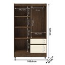 Ver imagem 2 de Guarda Roupa Solteiro 4 Portas 2 Gavetas Exemplar Plus - Imbuia/champanhe
