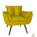 Ver imagem 2 de Conjunto Namoradeira e 2 Poltronas Estofadas Hall de Entrada Opala Suede Amarelo - LM DECOR