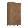 Roupeiro Lite 4 Portas 2 Gavetas Guarda-roupa Solteiro - Carvalho Oak - 1