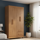 Ver imagem 2 de Roupeiro Lite 4 Portas 2 Gavetas Guarda-roupa Solteiro - Carvalho Oak