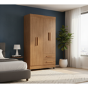 Ver imagem 3 de Roupeiro Lite 4 Portas 2 Gavetas Guarda-roupa Solteiro - Carvalho Oak