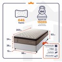 Ver imagem 3 de Conjunto Cama Box Espuma Atlanta Marrom Solteiro 96x203x62