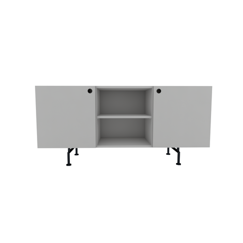 Rack Tube 2 portas 1 Nicho 132x62x42 Beton Matt - Mdf Arauco