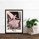 Ver imagem 1 de Quadro Decorativo Arte Bailarina Rosa - Paris 24x18cm - com Vidro:moldura Preta