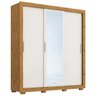 Guarda-Roupa Casal Luana 3 Portas de Correr Acp Móveis - Mel/Off-White - 1