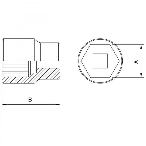 Soquete Sextavado em Cobre Berílio 3/4" Encaixe 1/2" Tramontina PRO - 2