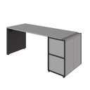 Ver imagem 5 de Escrivaninha 1,7m C/ Balcão Lateral Nicho e Armário Aéreo F5 Cor:cinza Sagrado com Preto