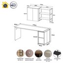 Ver imagem 6 de Escrivaninha 1,7m C/ Balcão Lateral Nicho e Armário Aéreo F5 Cor:cinza Sagrado com Preto