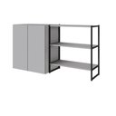 Ver imagem 3 de Escrivaninha 1,7m C/ Balcão Lateral Nicho e Armário Aéreo F5 Cor:cinza Sagrado com Preto