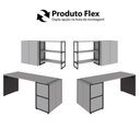 Ver imagem 7 de Escrivaninha 1,7m C/ Balcão Lateral Nicho e Armário Aéreo F5 Cor:cinza Sagrado com Preto