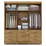 Guarda-Roupa Luiza com 3 Portas de Correr e 7 Gavetas e Sapateira Panan Móveis - Canela - 2
